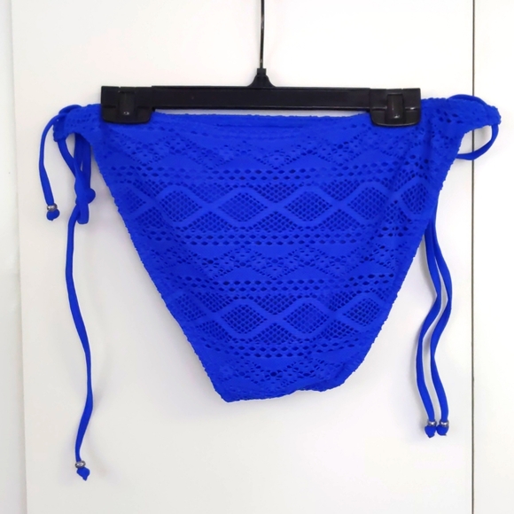 Freya Sundance Crochet Tie side bikini bottom. Cobalt Blue. Multiple sizes. - Picture 3 of 7